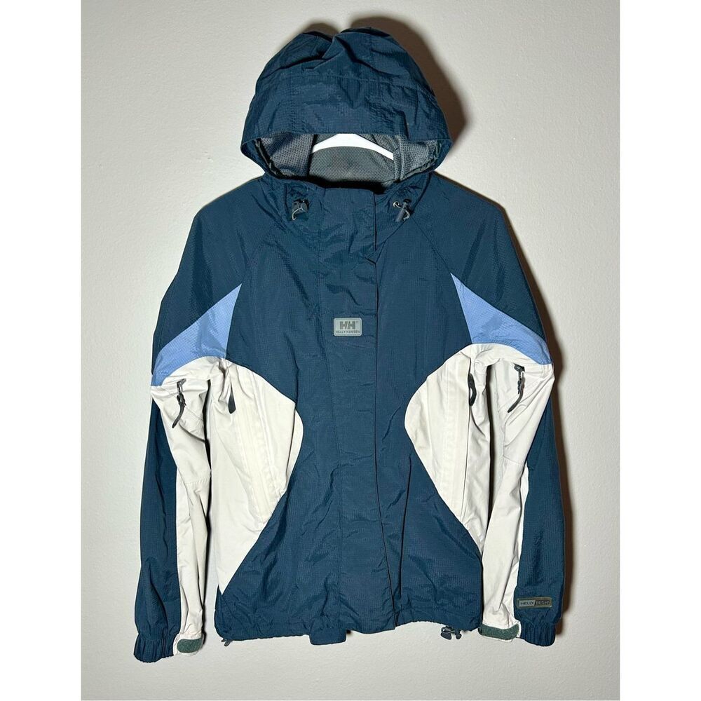 Helly Hansen Helly Tech Blue & Gray Men’s Hooded Ski Snowboard Jacket Sz XS